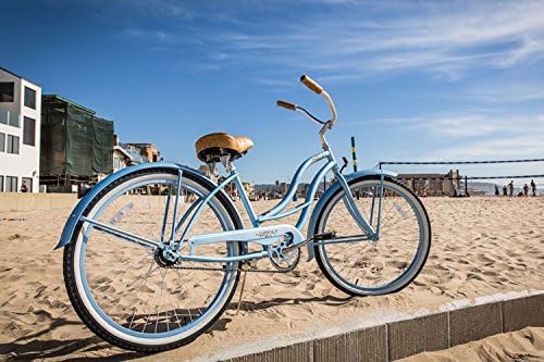 JBikes Chloe, Baby Blue - Women's 26" 1-Speed Beach Cruiser Bicycle