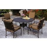 Darlee Malibu Aluminum Outdoor Patio Dining Set With Cushions - 48 Inch Round