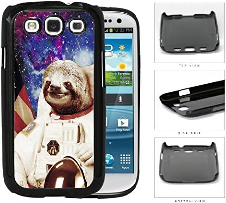 Dolla Dolla Bill Sloth Astronaut USA Flag Nebula Back Samsung Galaxy S3 I9300 Hard Snap on Plastic Cell Phone Case Cover