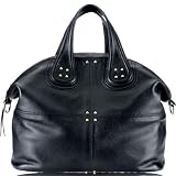 Italian Leather Tote / Shoulder / Handbag (Black)