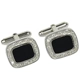 Valentine Gifts for Him Sterling Silver Black Onyx Cuff Links Pair (cflng241)