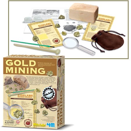 51cj8XTxgtL Childrens Dig & Play Pyrite Gold Nuggets Excavation Set *Fun and Educational Geological Excavation Kit, Gold Rush*