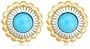 14k Yellow Gold Electroform Turquoise Sunflower Earrings