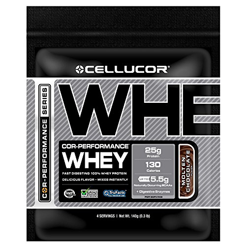 Cellucor Cor-Performance Whey Protein Powder, Molten Chocolate, 4 Count