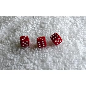 Three Mini Minis Red Opaque Dice