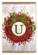 Monogram Holiday Wreath Garden Size Flag U Monogram Holiday Wreath Garden Size Flag U