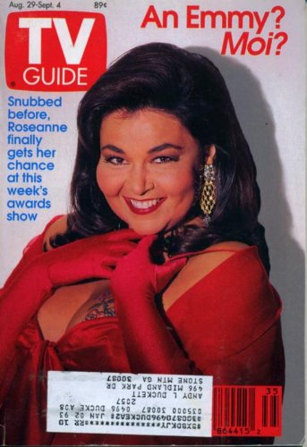 TV Guide August 29, 1992 Roseanne Barr, Dennis Miller, Emmy Awards, Drew Barrymore on 2000 Malibu Road