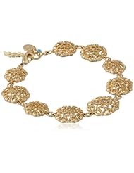 NINE WEST VINTAGE AMERICA "Florabella" Worn Gold-Tone Flex Bracelet, 7.5"