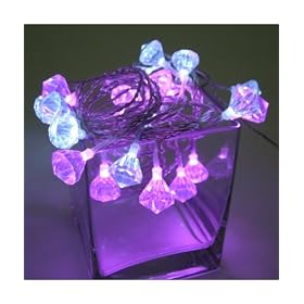 FL-691 | LED FAIRY LIGHTS PINK & WHITE DIAMOND DESIGN 3.8M
