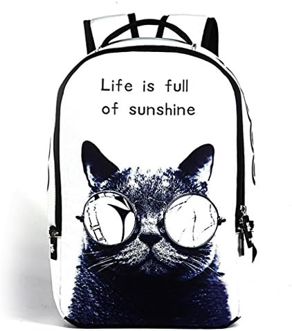 Wocao Womens / Mens Unisex 3D Cute Animal Fashion School Daily Teenager Backpack(Cat)