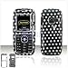 Black with White Polka Dots Case Cover for Brand LG LX260 Rumor LX-260 Protective Cell Phone Hard SNAP-ON
