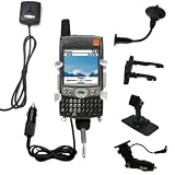 Car / Auto Multi Adapter Mount Holder GPS Navigation Kit for the Handspring Treo 600 with built in charger - Gomadic Brand