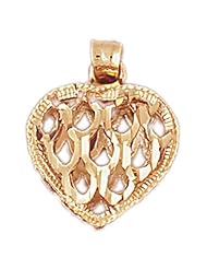 Dazzlers Solid 14k Gold 3D Heart Charm Pendant Available in three colors from jewelsberry (weights: 3.3 grams only)