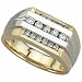 0.50 Ct.T.W. Round Brilliant Cut Diamonds, Two Tone 14Kt. Gold. Two Tone Tri-level Men's Diamond Ring