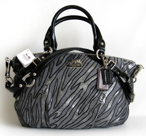 Coach Madison Lurex Zebra Sophia Satchel Bag