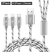 10Ft Multi Charging Cable 3A, 2Pack Braided Fast Charging 3-in-1 Multiple Charger Cable with IP/Micro USB/Type C Adapter Port for Cell Phones/iPhone 17 16 15 14 13/ Samsung/Pixel/Tablet and More