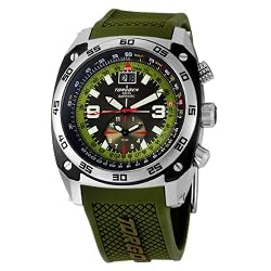 Torgoen Swiss Men's T07303 Pilot Computer Dual-Time Zone Polyurethane Strap Watch