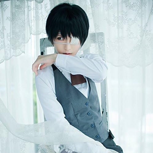Tokyo Ghoul Ken Kaneki Halloween Anime Cosplay Black Short Men Straight Natural Synthetic Hair