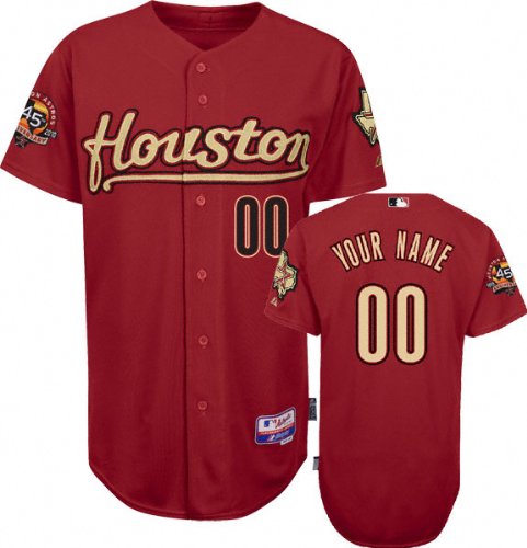MLB Men's Houston Astros Authentic Coolbase Jersey Personalized (Desert Red, 48/X-Large)