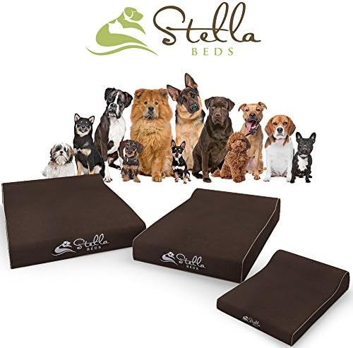 *Top Rated* 34"x22"x4" Orthopedic Premium Gel Memory Foam Pet Bed for Large Dogs By Stella Beds. Includes Two Top Covers and Waterproof Liner.