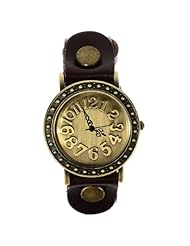 Womens Fashion Retro Vintage Leather Analog Watch Dark Brown