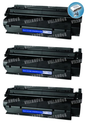 3 PACK: HP C7115X (15X) Remanufactured High Yield Black Laser Toner Cartridge Plus a Super Mini Hi Speed Ultra 4 Port USB 2.0 Hub for Laptop, PC or Mac.