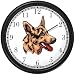 German Shepherd Dog Wall Clock by WatchBuddy Timepieces (Black Frame)