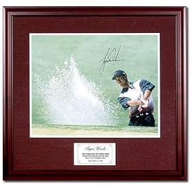 PGA Tiger Woods Autographed "Sand Trap" 16x20 Photo - Framed (UDA)