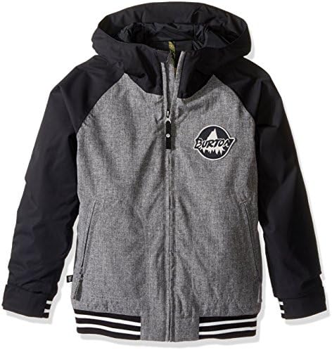 Burton Boys Game Day Jacket, Heather Iron Gray/True Black, Medium