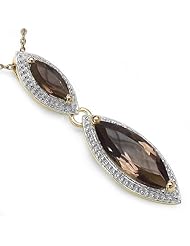 4.40 Carat Genuine Smoky Topaz 14k Gold Plated Silver Pendant