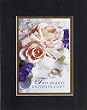 Beautiful 8 x 10 Inches Frameable Floral Wedding Note Card on Double Beveled Matting