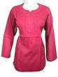 India Tunic Top Womens Kurti Floral Embroidered Blouse Indian Clothing