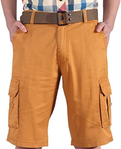 FuHao Men's Cotton Multi Pocket Cargo Shorts
