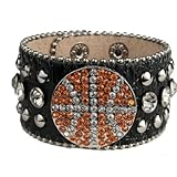 Black Leather Basketball Cuff
