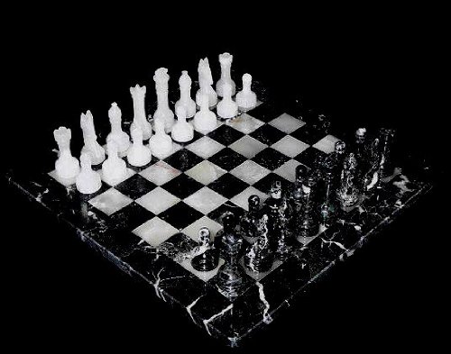 Black and White Marble Chess Game Board & Pieces 51cjo1PZLPL Black and White Marble Chess Game Board & Pieces