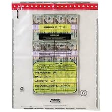 MMF Industries 16 Bundle Capacity Tamper-Evident Cash Bags, 20 x 28, Clear, 100 Bags per Box (2362035N20)