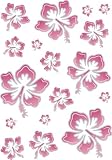 Produkt-Bild: Aufkleber Hibiskusbl&uuml;ten-Set, 200 x 300 mm, rosa/silber