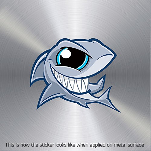 Hobby Stickers Smiling Shark With Big Eyes Weatherproof Skate Speciality Pe (14 X 11.5 In)