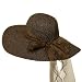 51cjy0scpaL. AA75  Ribbon Band ML Wide Brim Straw Hat   Brown W35S25D