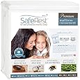 Queen SafeRest Premium Mattress Encasement - 100% Waterproof, Bed Bug Proof, Hypoallergenic (Fits 12 - 15 in. H) - 360 Secure Micro Zipper - 10-Year Warranty