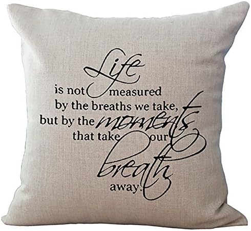 Wisdom Words Printing Cushion Cover LIFECREATIVE Linen Cotton Cover Throw Pillow Case Sham Pattern Zipper Pillowslip Pillowcase For Club Pub Coffee House Bar Sofa Chair Couch
