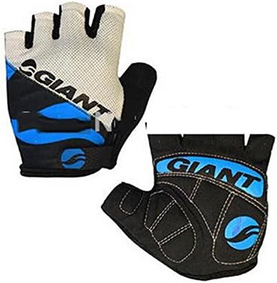 Giant Brand Cycle Silicone Gel Guantes Mountain Bike Bicycle Mtb Half Finger Spring Men Cycling Gloves - Blue , M