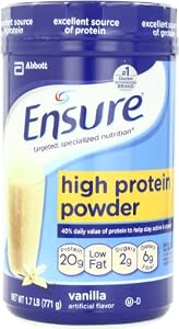 Ensure High Protein Powder, Homemade Vanilla, 1.7-Pound, 19 Servings