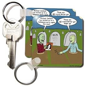 Rich Diesslins Funny General Cartoons - Halloween - Zombies are Invited to Michael Jacksons Party - Key Chains