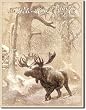 PETERS - Moose in Snowstorm Metal Tin Sign 12.5"W x 16"H