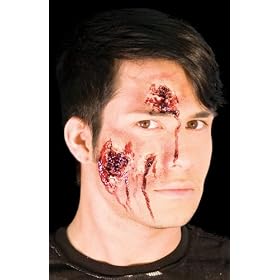 Hollywood Makeup Appliance Cinema Secrets Woochie Latex Halloween Makeup Scar Set 4 Gash Set Wound Prosthetic