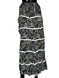 Bohemian Cotton Black Floral Print Long Gypsy Skirt Clothing for Women
