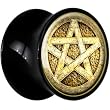 20mm Black Acrylic Pagan Star Saddle Plug
