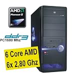 Produkt-Bild: USB 3.0 Black Thuban AMD HEXACore "Thuban" Phenom II X6 1055T (6x 2.80GHz) - 1000GB HDD SATA-2 - NVIDIA Geforce 9800GT 1024MB - Mainboard GigaByte 770T-USB3 - 4,00GB RAM DDR-3 PC1333 - 22x LG Multi Format DVD Brenner Dual Layer - all in one Cardreader