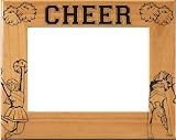 Laser Engraved Wood Cheerleading Photo / Picture Frame